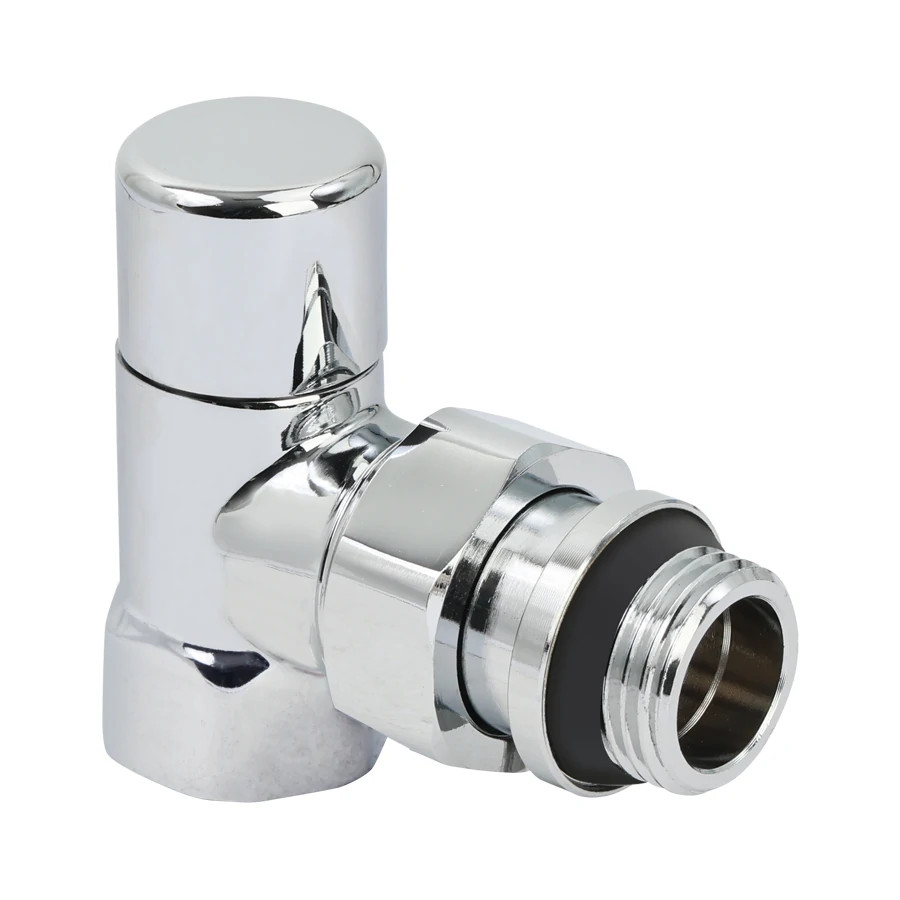 Запорный радиаторный клапан , 1/2" ВР-НР, угловой,хромированный