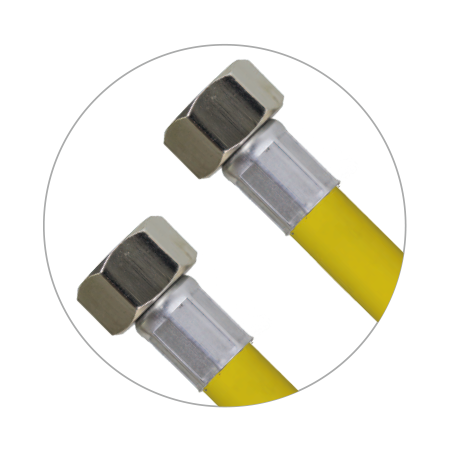 Шланг для газа в оплётке с PVC покрытием, 1/2" г/г-450 см