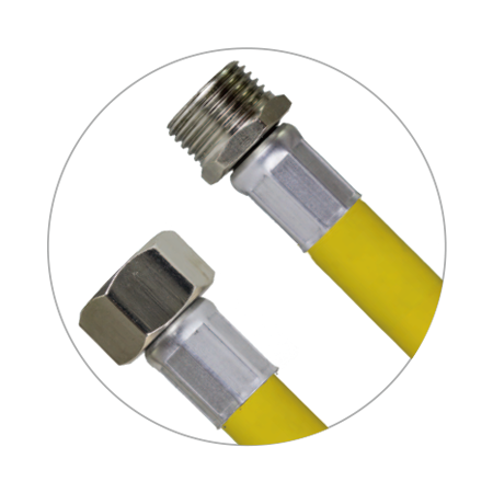 Шланг для газа в оплётке с PVC покрытием, 1/2" г/ш-120 см