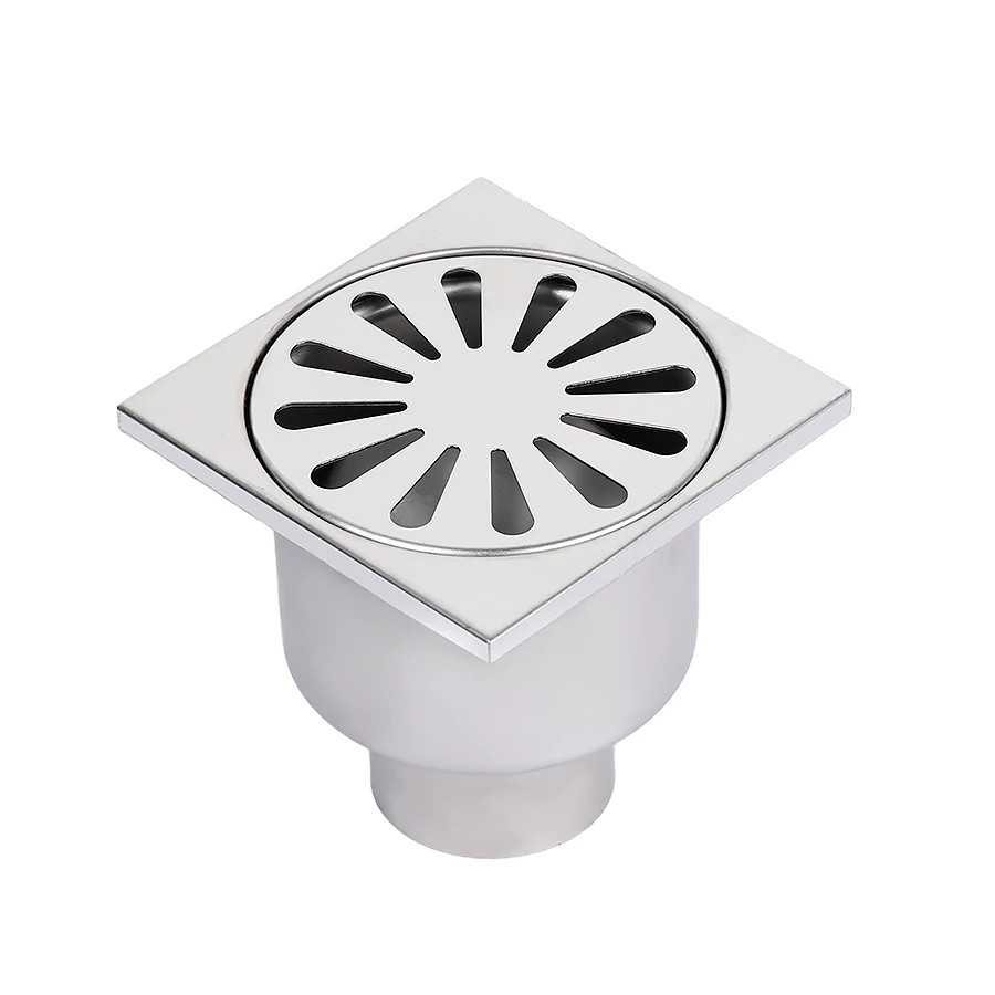 Трап для душа из нержавеющей стали SUS304 с вертикальным выпуском 100*100 мм