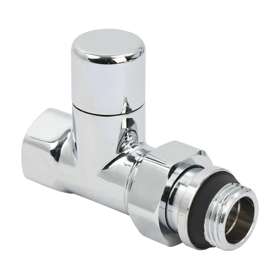 Запорный радиаторный клапан , 1/2" ВР-НР, прямой,хромированный