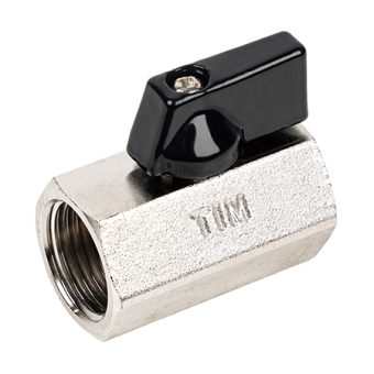 Мини кран для воды, никелированный 1/2" г/г (черные ручки)