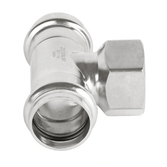 Пресс-тройник из нержавеющей стали с внутренней резьбой 28mm*1/2