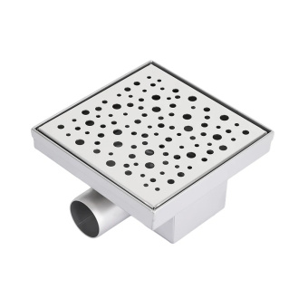 Трап с гориз из неж. стали кватр.(гидро+сухая защита от запаха)15*15см