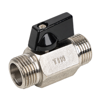 Мини кран для воды, никелированный 1/2" ш/ш (черные ручки)