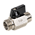 Мини кран для воды, никелированный 1/2" ш/ш (черные ручки)