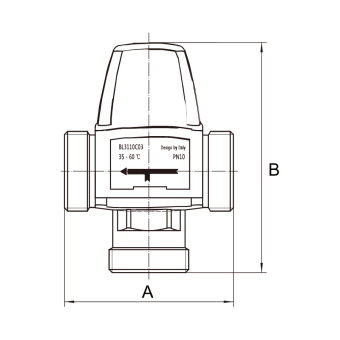 Термостатический смесительный клапан 1/2" ( 35-60°С) kv/s 1.6