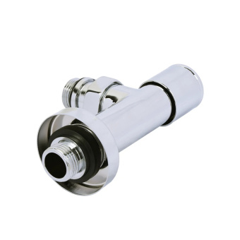 Вентиль угловой для полотенцесушителя,( круглый )(хром) 1/2"ш* 1/2"ш